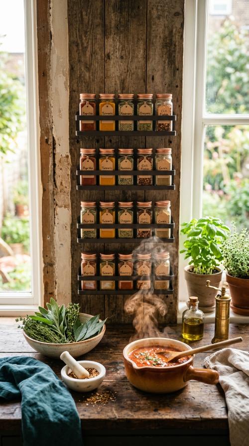 Adhesive Spice Racks