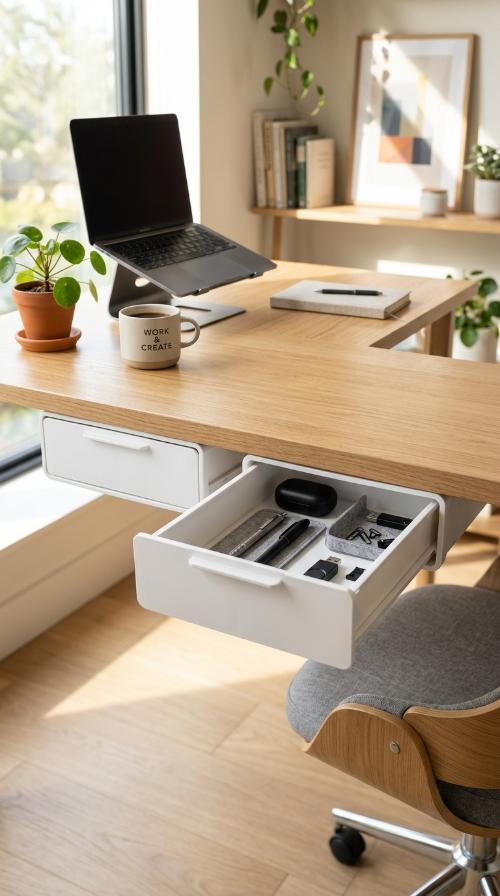 Adhesive Under-Desk Drawers