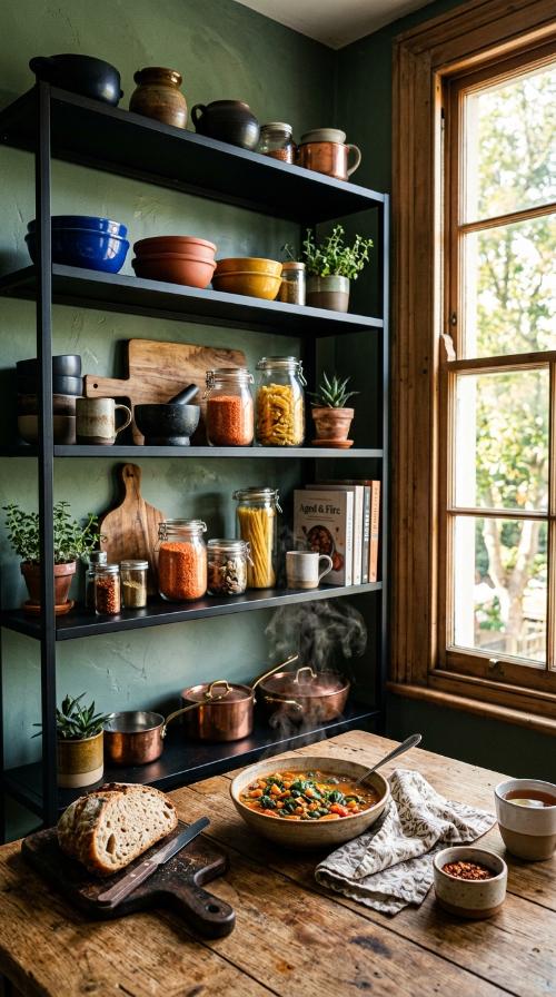 Bold Matte Black Shelves