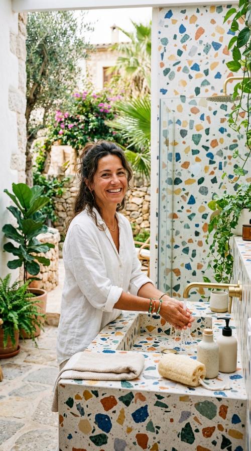 Bold Terrazzo Accents