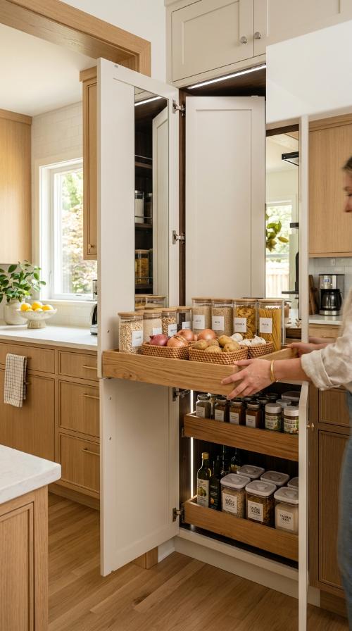 Built-in Pantry with Pull-out Shelves