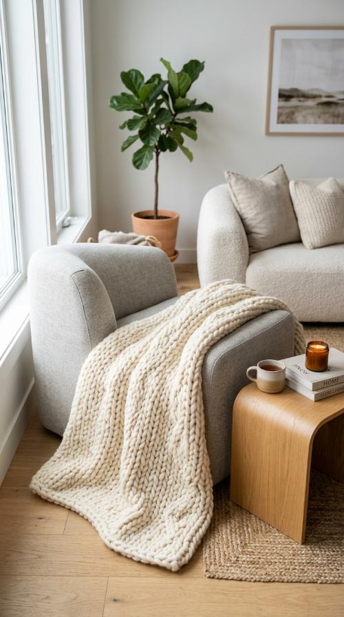Chunky Knit Throw Blankets
