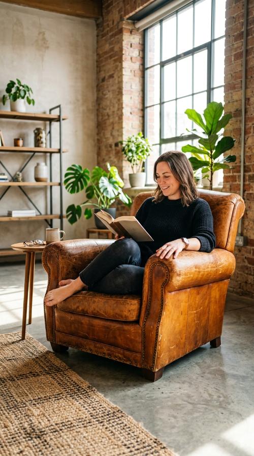 Distressed Leather Seating