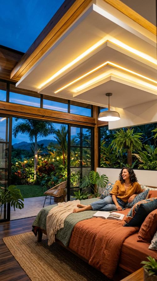 Floating Ceiling with LED Strips