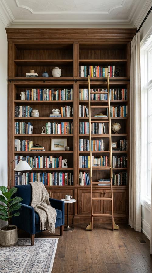 Floor-to-Ceiling Built-in Libraries