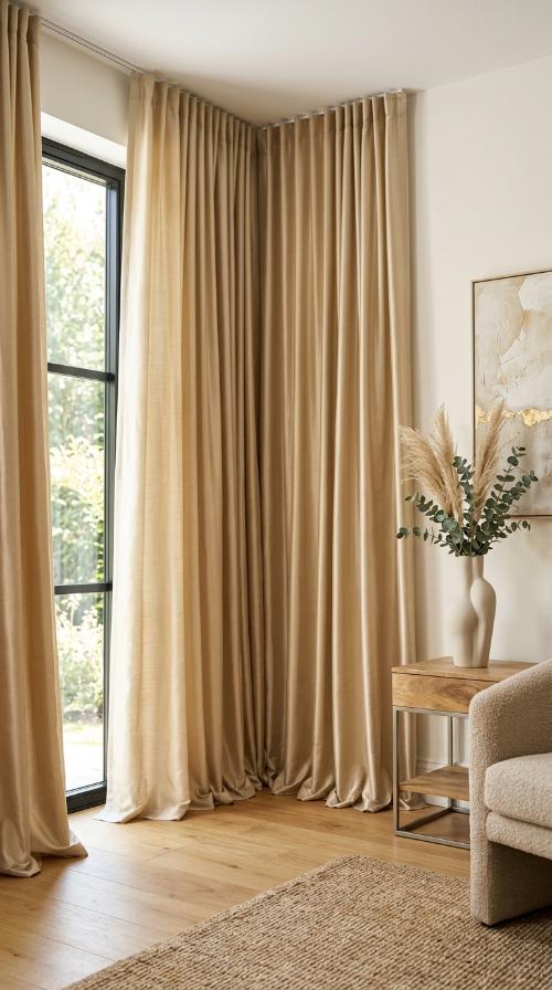 Floor-to-Ceiling Silk Curtains