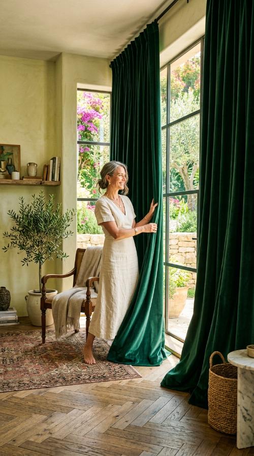 Floor-to-Ceiling Velvet Drapes