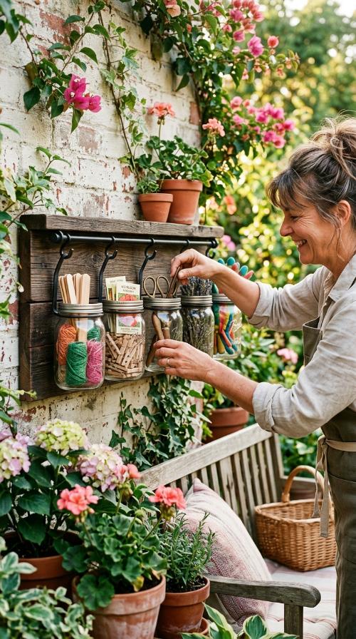 Hanging Mason Jar Organizers