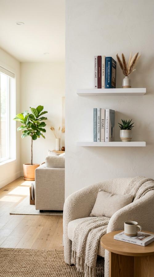 Minimalist Floating Bookshelves
