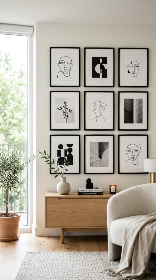 Minimalist Monochrome Gallery Walls
