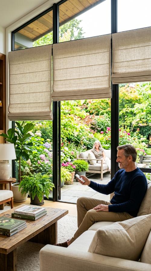 Motorized Roman Shades