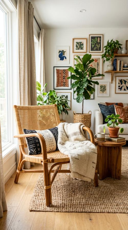 Natural Rattan Accent Chairs