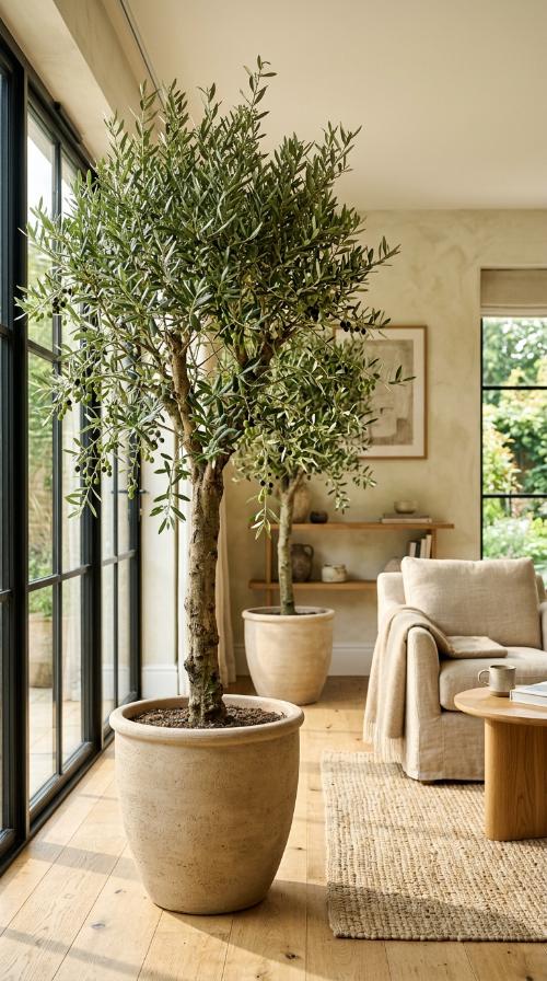 Oversized Potted Olive Trees