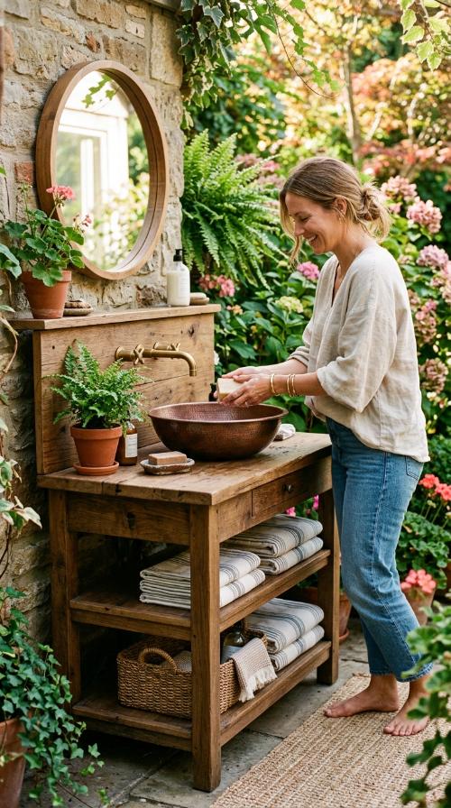 Rustic Wood Single Vanity