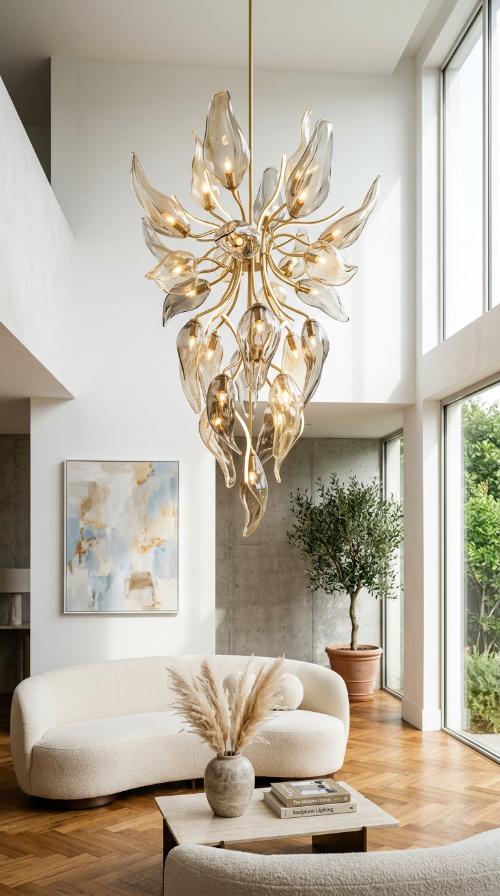 Sculptural Statement Chandeliers