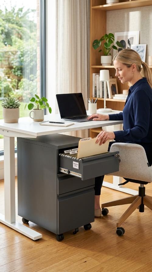 Slim Mobile Filing Cabinet