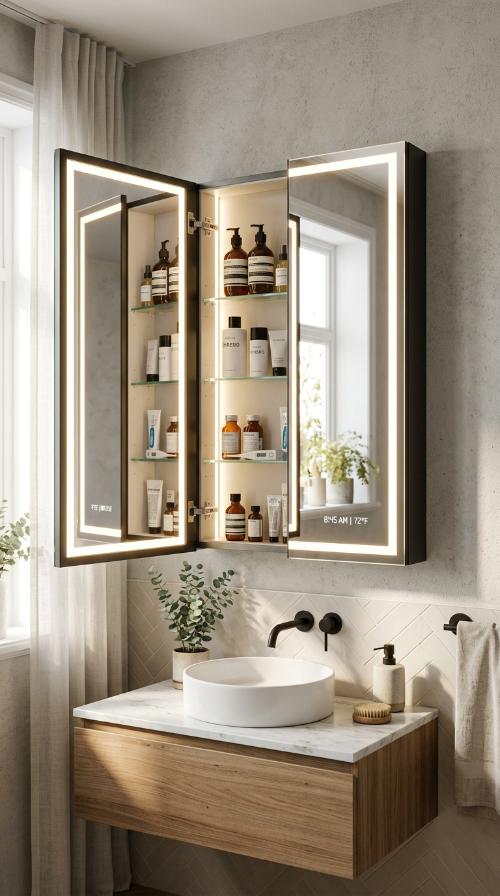 Smart Medicine Cabinet with Lighting