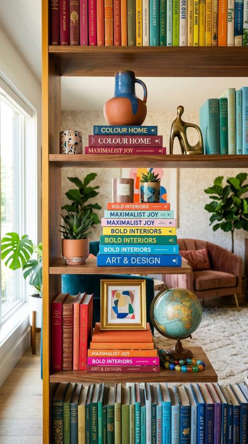 Stacked Bookshelf Decor