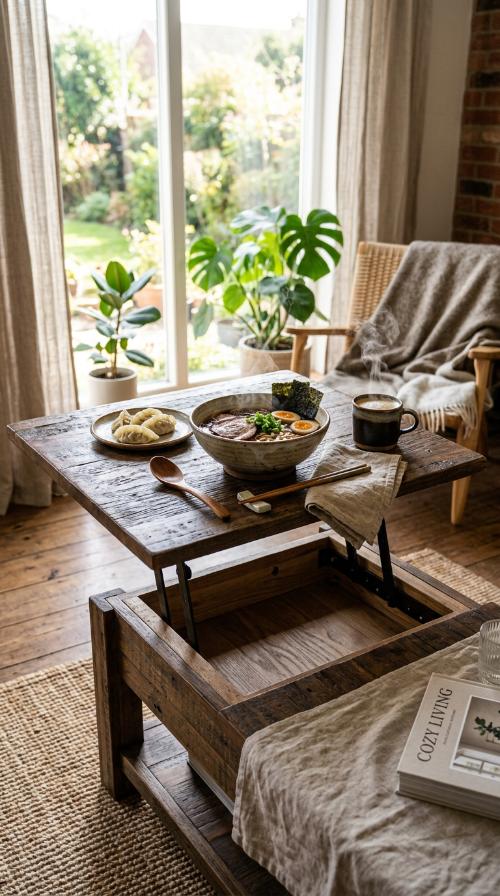 Transforming Lift-Top Coffee Table