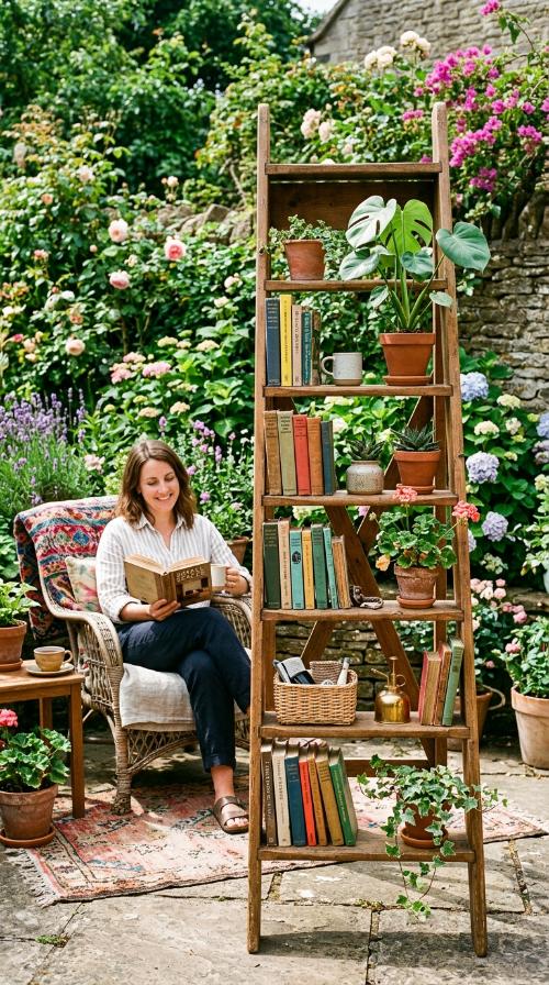 Vertical Ladder Bookshelves