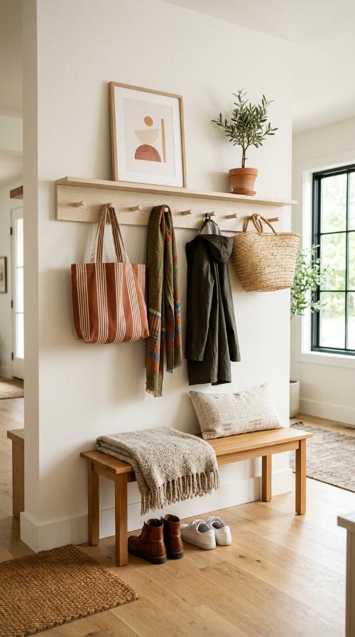 Wall-Mounted Shaker Peg Rails
