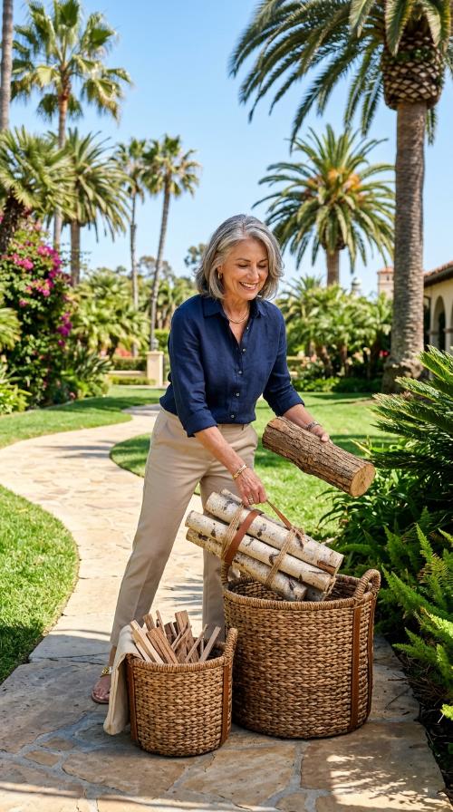 Woven Log Baskets